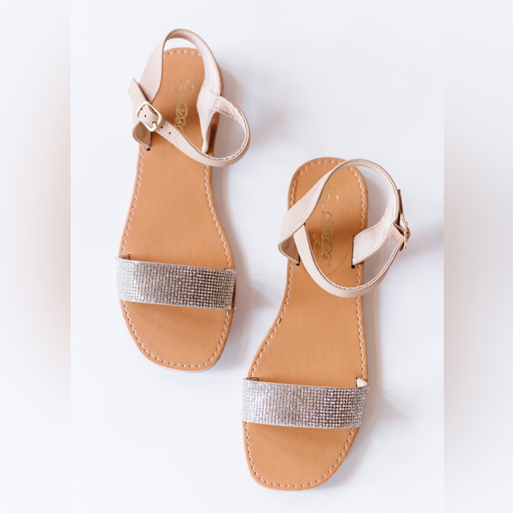 Rhinestone Strap Sandals, New No Box, Size 7, DDK